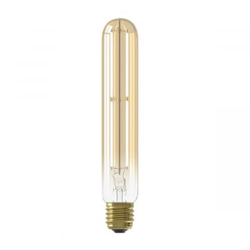 Dimbare LED lichtbron Tube Gold | E27 fitting, 19cm, 4W, 2100K warm wit, 320 lumen. Design LED lamp voor sfeervolle interieurverlichting.